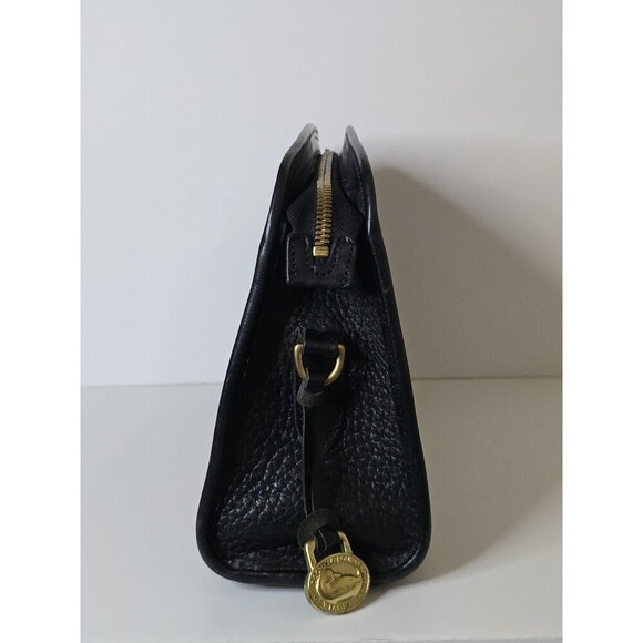 Vintage Dooney & Bourke Black All Weather Leather Made in USA Bag 90s Pebbled - Picture 2 of 9